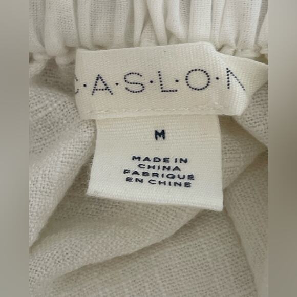 New ~ CASLON , Nordstrom ~  Flutter Sleeve V-Neck Dress Medium 100% cotton Linen - Picture 5 of 7